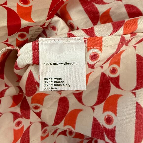 Akris Punto Dress Size 8 Cotton Belted Pockets Mod Retro Bird Circle Dot NWOT - Picture 12 of 16